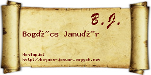 Bogács Január névjegykártya